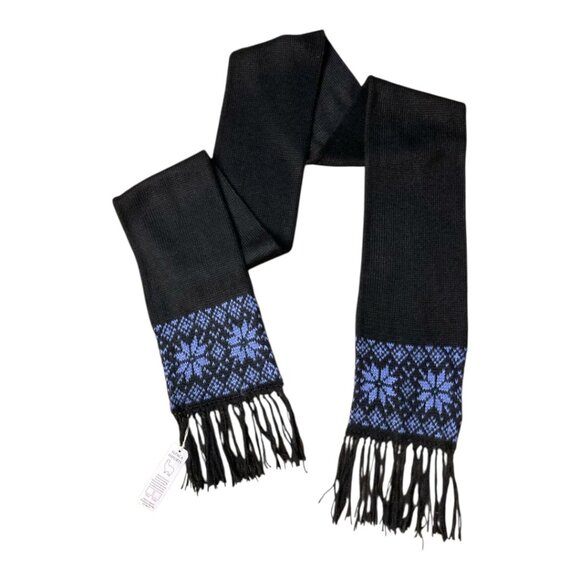 Alpaca Imports Accessories - Alpaca Imports Handmade In Peru Black/Lavender Fringed Hem Scarf 72" x 6" NEW